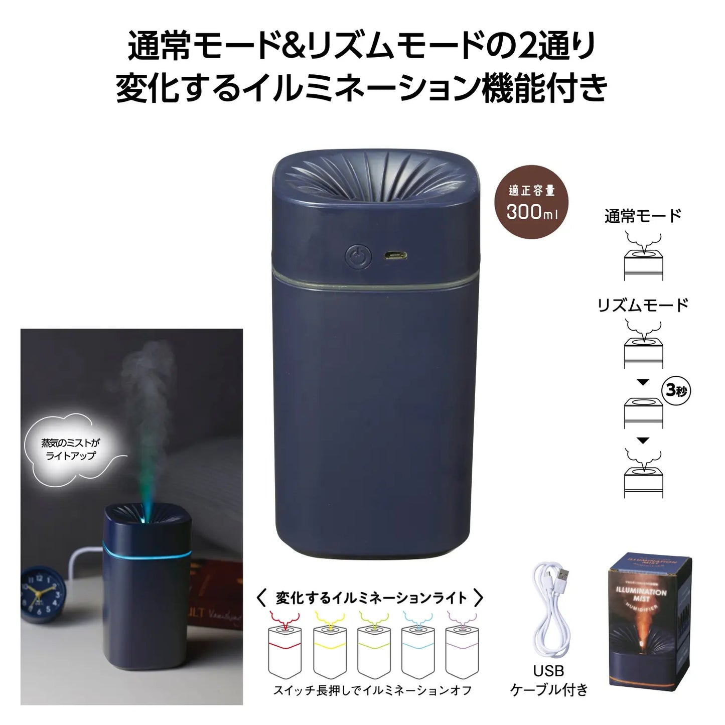 イルミネーションミスト加湿器【単価515円(税込)】【80個】