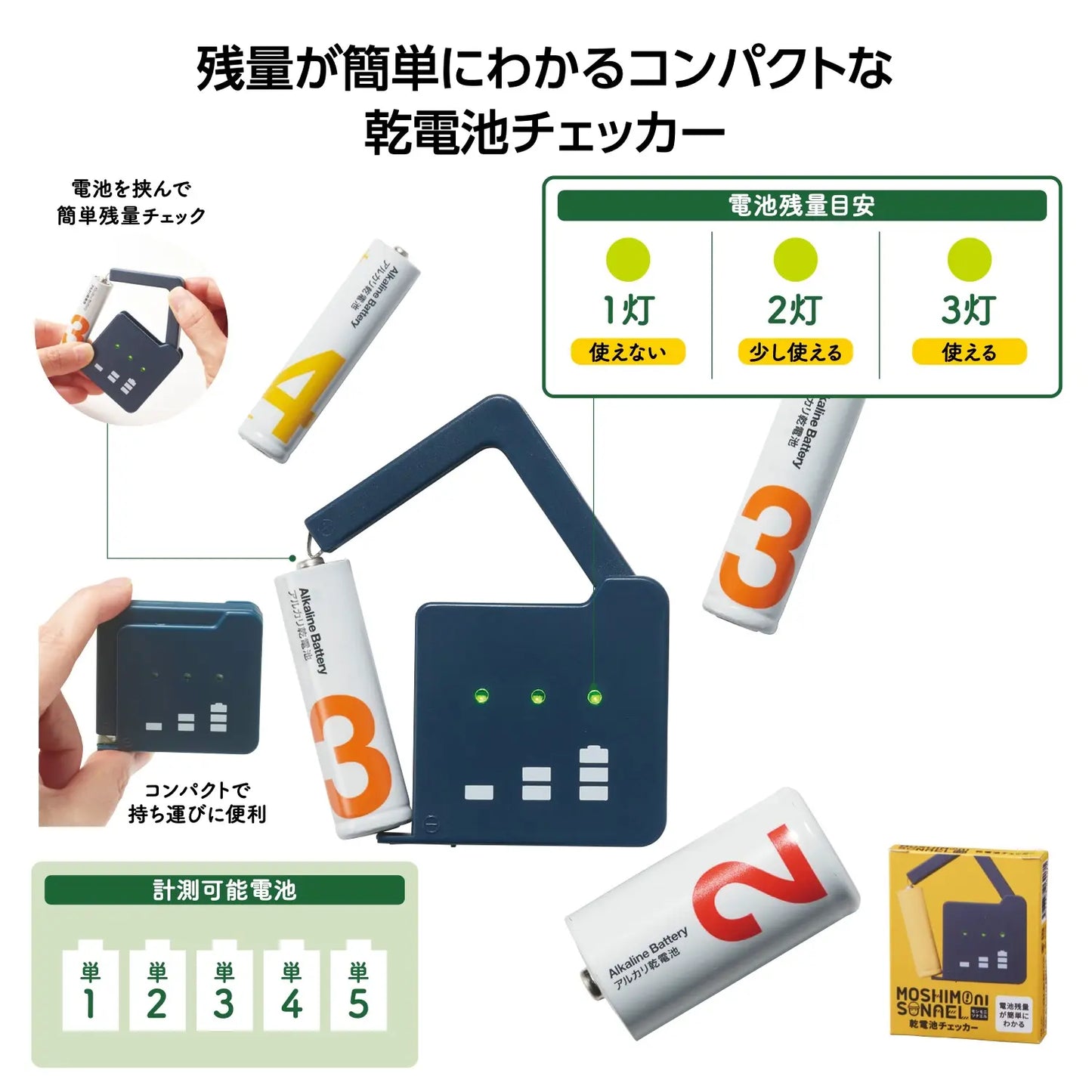 モシモニソナエル 乾電池チェッカー【単価163円(税込)】【320個】