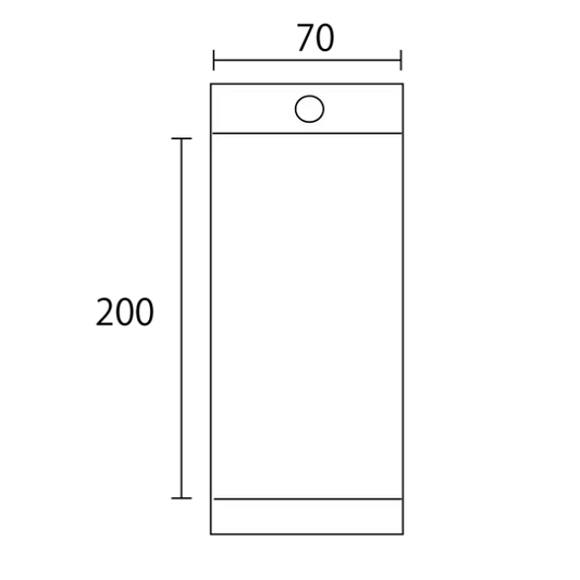 ヘッダー付透明 OP 袋 (70 × 200mm)【200個】 (FA-26-13)